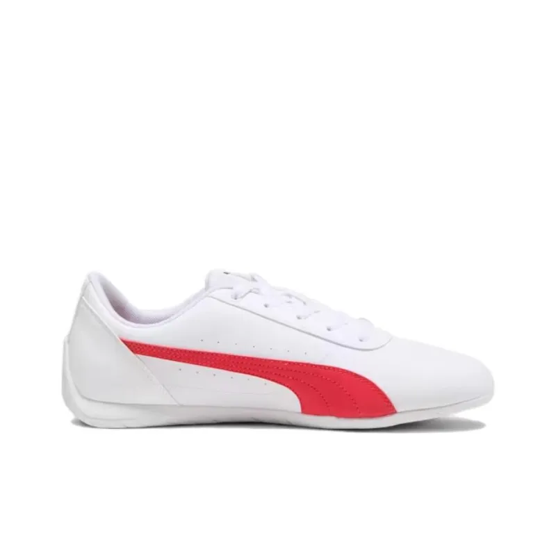 PUMA Scuderia Ferrari Anti Slip Wear Resistant Low Top Skateboard Shoes Unisex White Red-1