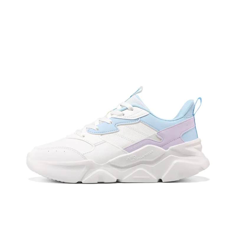 361° Anti-Slip Wear-Resistant Low-Top Casual Shoes Women's White Blue Purple-0