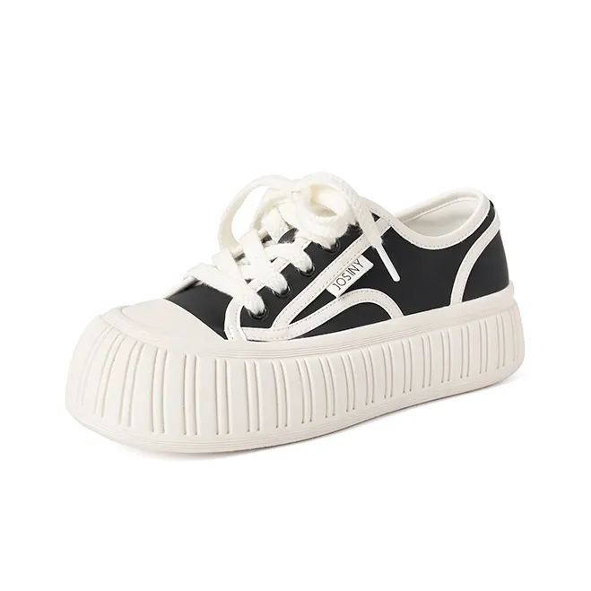 JOSINY Little White Ugly Canvas Height Increasing Low Top Skateboard Shoes Women's-14
