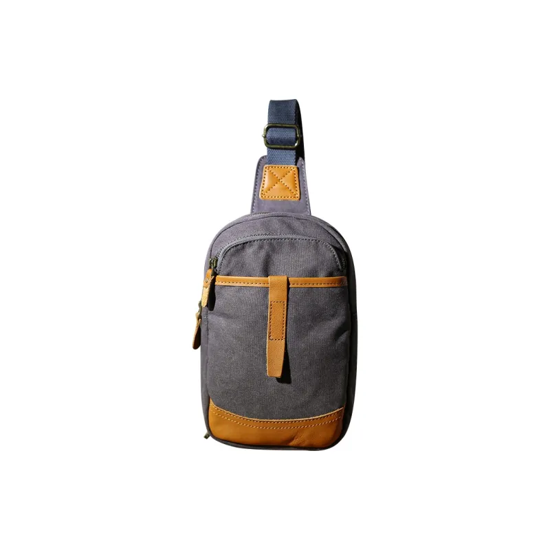 DOSRFINI Canvas Canvas Bag Casual Sling Bag Regular Men's Khaki/Army Green/Dark Gray-9
