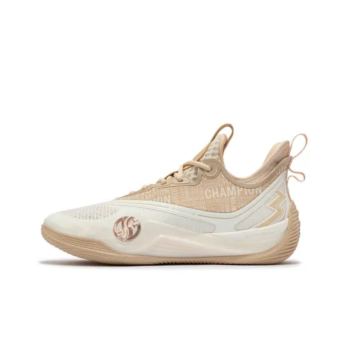 361° Zen 6 Basketball Shoes Men Low-Top Feather White/Champagne Gold