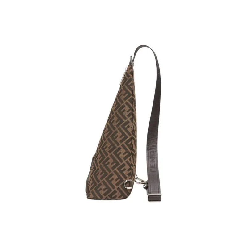 FENDI Polyester Crossbody Bag, Shoulder Bag Men's Brown-1