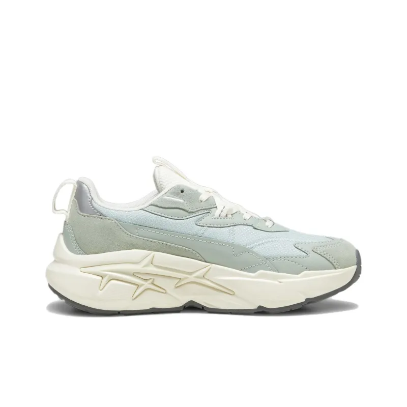 PUMA Spina Nitro Tonal Anti Slip Wear Resistant Low Top Casual Shoes Women's Gray Green-1