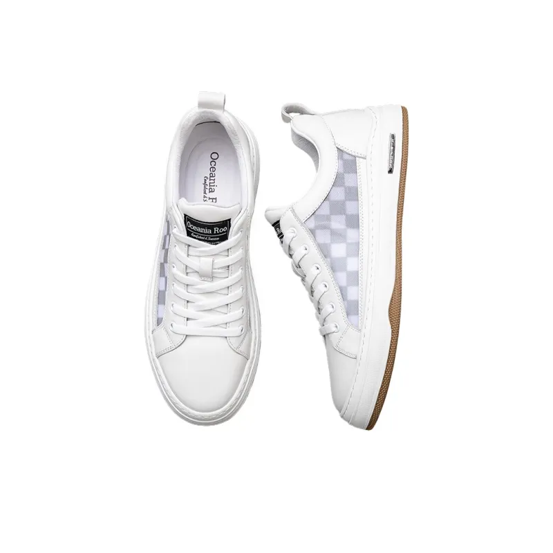 OCEANIA ROO Australasian Kangaroo Non slip Lightweight Low Top Skateboard Shoes Men's White-3