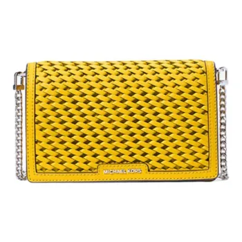 MICHAEL KORS Jet Set Leather Shoulder Bag, Crossbody Bag Medium Size Women's Dandelion Yellow