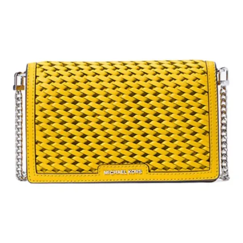 MICHAEL KORS Jet Set Leather Shoulder Bag, Crossbody Bag Medium Size Women's Dandelion Yellow