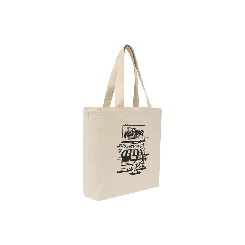 New Era Hot Dog Collaboration Cotton Tote Bag, Shopping Bag, Handbag Regular Women's Cream-2