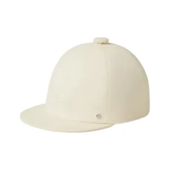 HERMES Rayon Cotton Silk Elastane Baseball Caps Women's Ecru