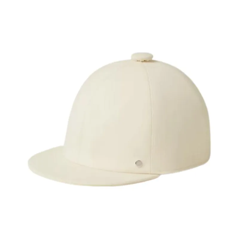 HERMES Rayon Cotton Silk Elastane Baseball Caps Women's Ecru-0