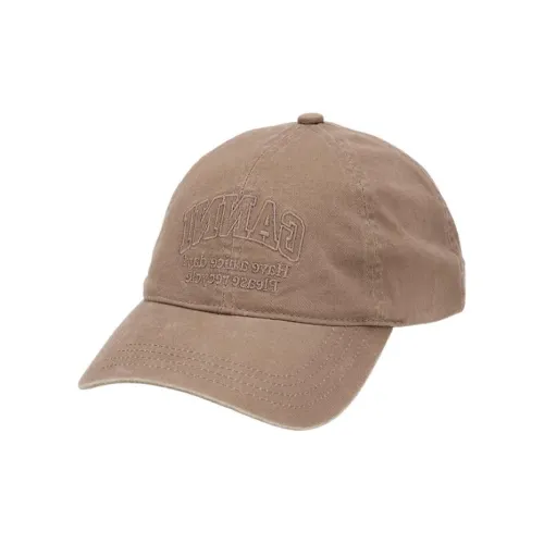 GANNI Cotton Baseball Caps Women's Shiitake Mushroom