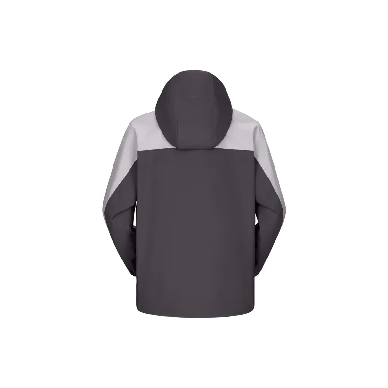 QIE Outdoor Multicolor Waterproof Windproof Abrasion Resistant Adjustable Hooded Single Layer Windbreaker Jacket Unisex-5