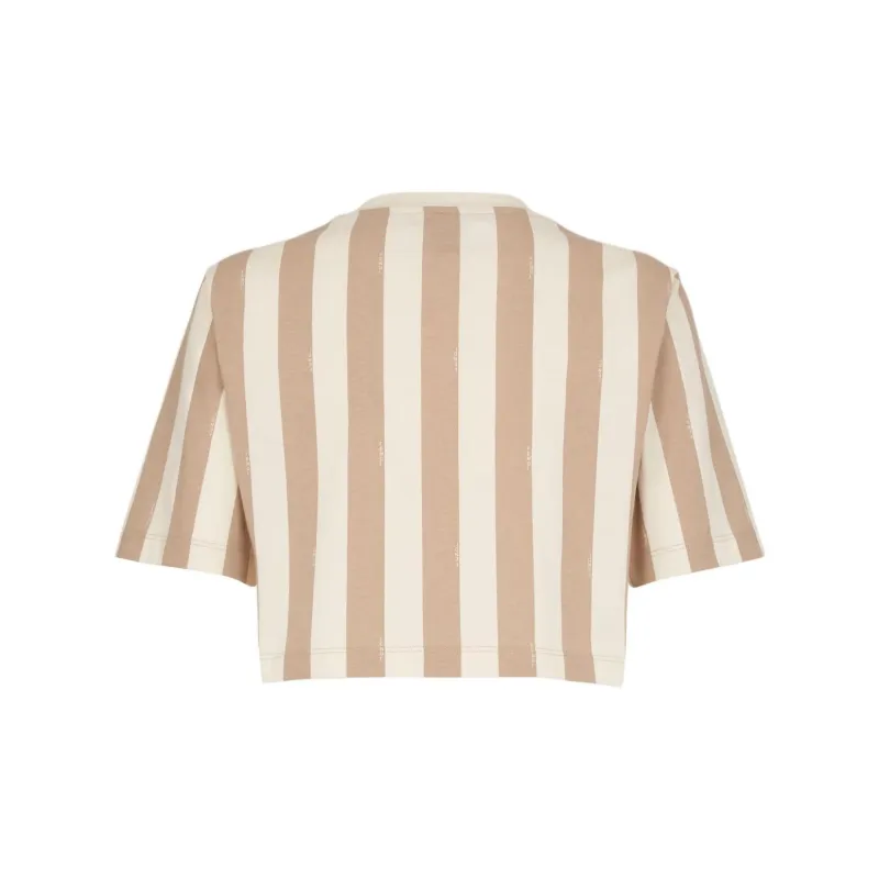 FENDI Logo Patch Striped Cropped Top-1