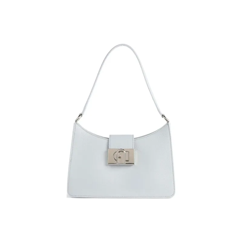 Furla Grained Calfskin Handbag Shoulder Bag Women's Light Blue-0