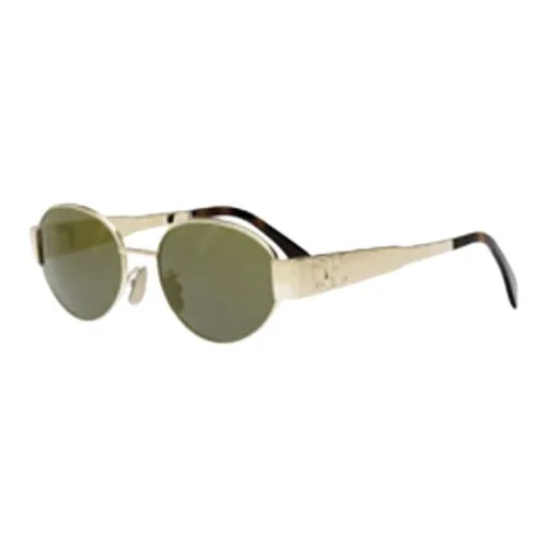 CELINE Oval Sunglasses Women's Gold