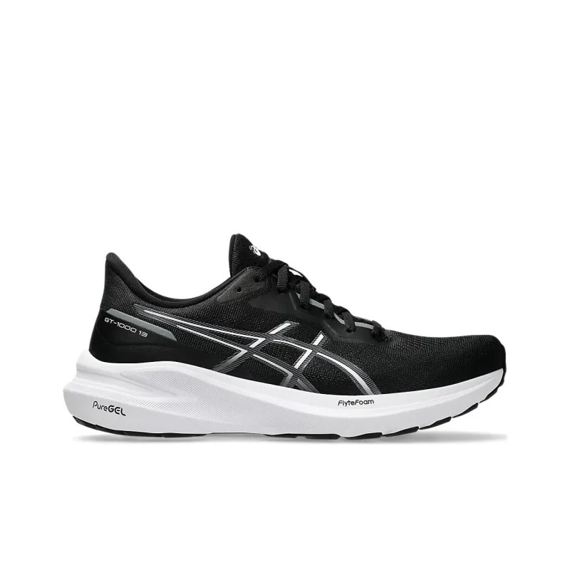 Asics GT 1000 13 Anti Slip Wear Resistant Low Top Running Shoes Unisex Black White-1