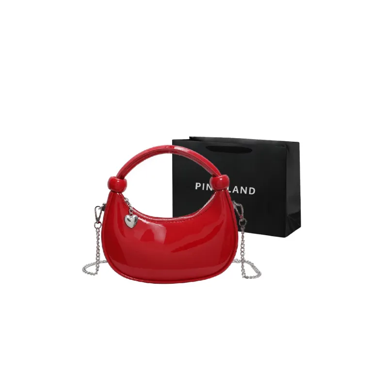 PINK·LAND Pu Handbag Shoulder Bag Regular Women's Silver/White/Black/Red/Gold-9