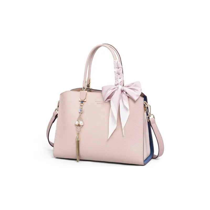 Kevin Cohen Cow Leather With Synthetic Leather Handbag, Shoulder Bag Regular Women's Beige Apricot-3