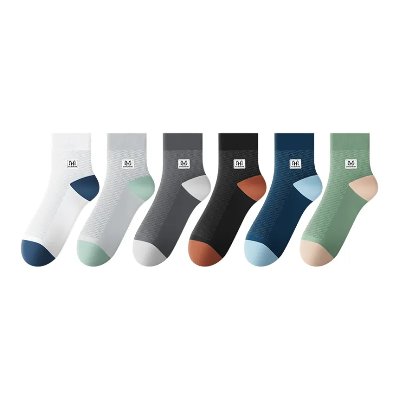H YXIANG Mid Calf Socks Men's 6 Pack-1