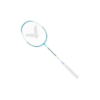 VICTOR Assault TK HWQL Victory Badminton Racket Offensive Hard Head Entry Level Unisex Single Grip White Blue