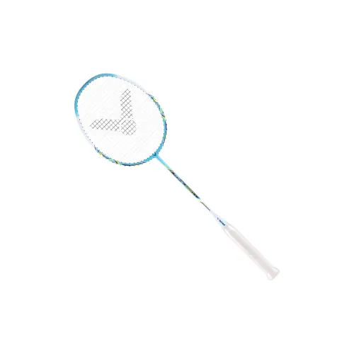VICTOR Assault TK HWQL Victory Badminton Racket Offensive Hard Head Entry Level Unisex Single Grip White Blue