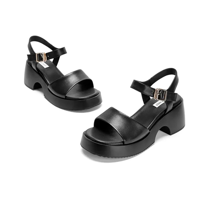 NINE WEST Strap Sandals 5cm Women's Black-4