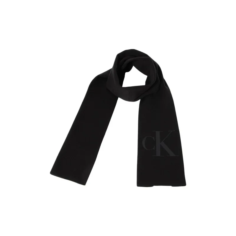 CALVIN KLEIN Acrylic Knit Scarves Men's Black-0