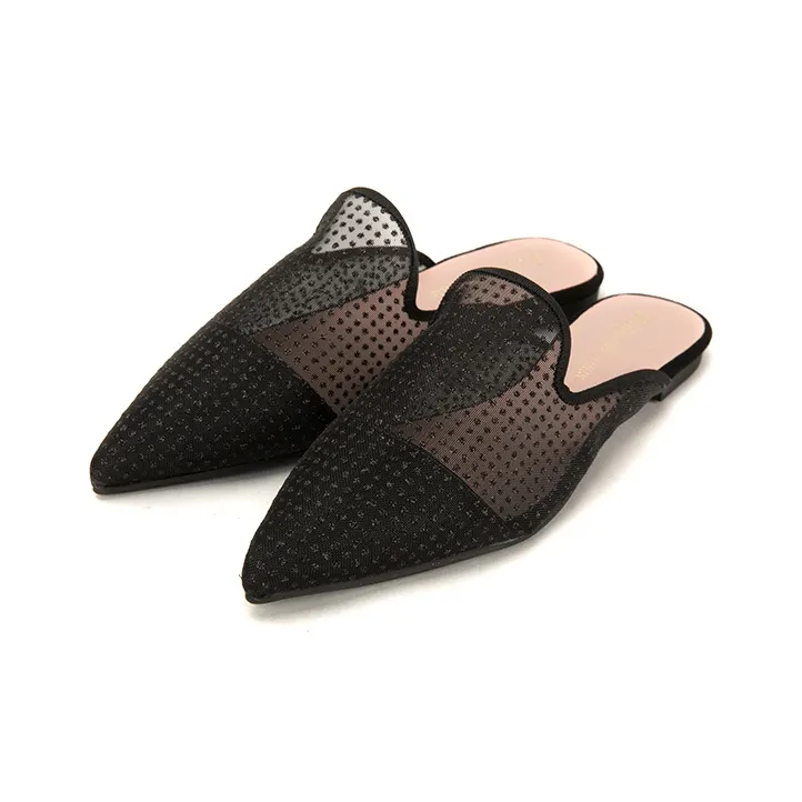 PrettyBallerinas Rubber Sole Slip-Resistant Wrap-toe Slippers Women's Black-2