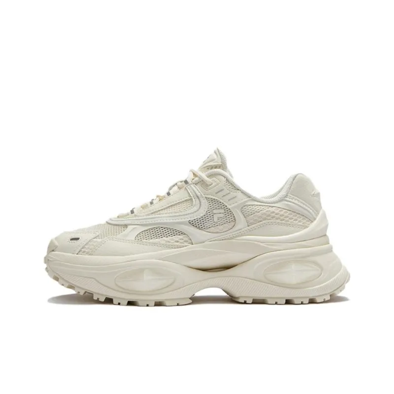 FILA FUSION BIANCO III Anti Slip Wear Resistant Waterproof And Breathable Low Top Casual Shoes Women's Ecru-0