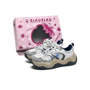 Circle small Chunky Sneakers Women's Low Top Silver, Black