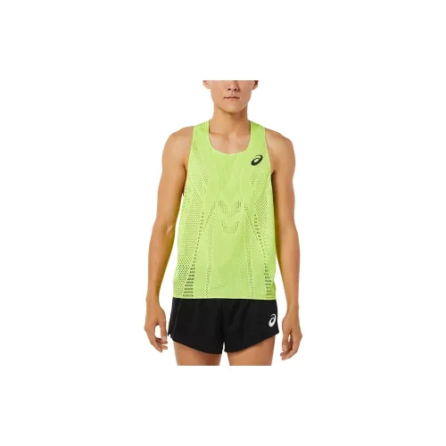 Asics Track Elite Activbreeze Tank Tops Men Green Yellow