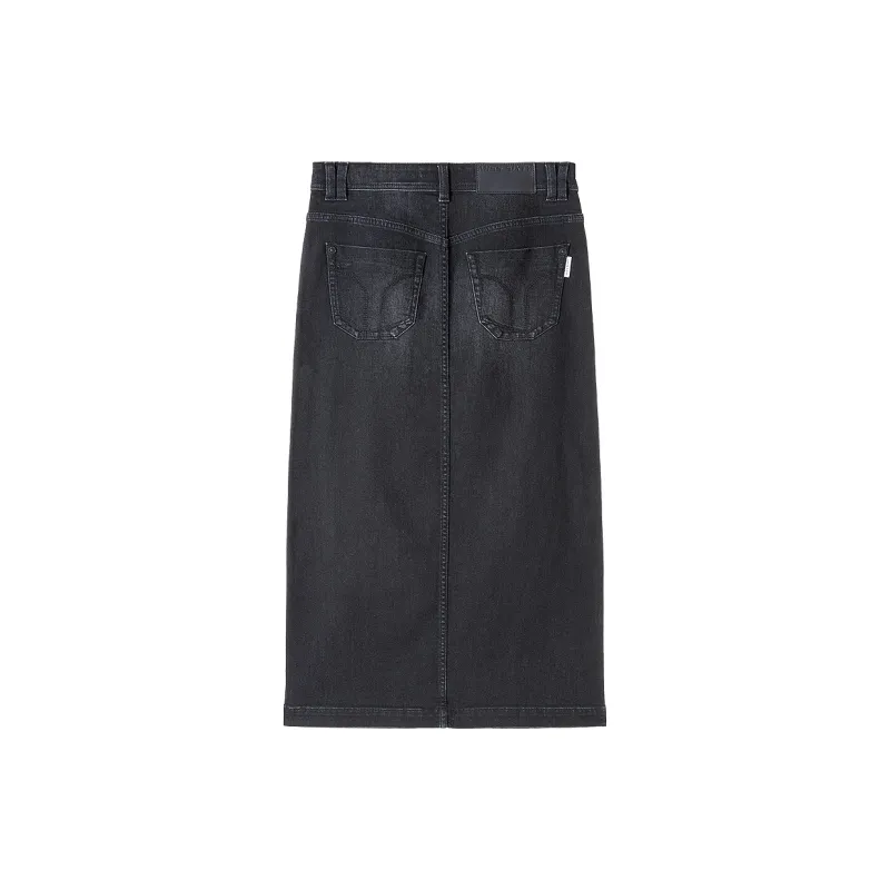 Miss Sixty Denim Long Skirt Women's Black-1