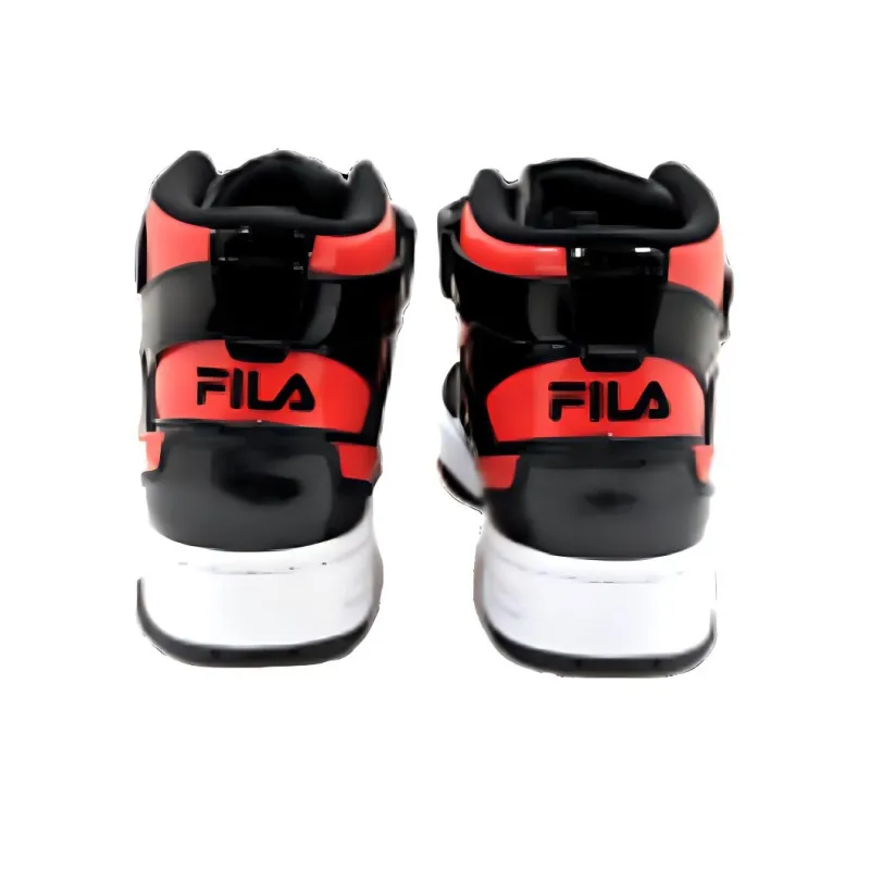 FILA Teratach 600 Durable Breathable High Top Skateboard Shoes Men's Black Red-3