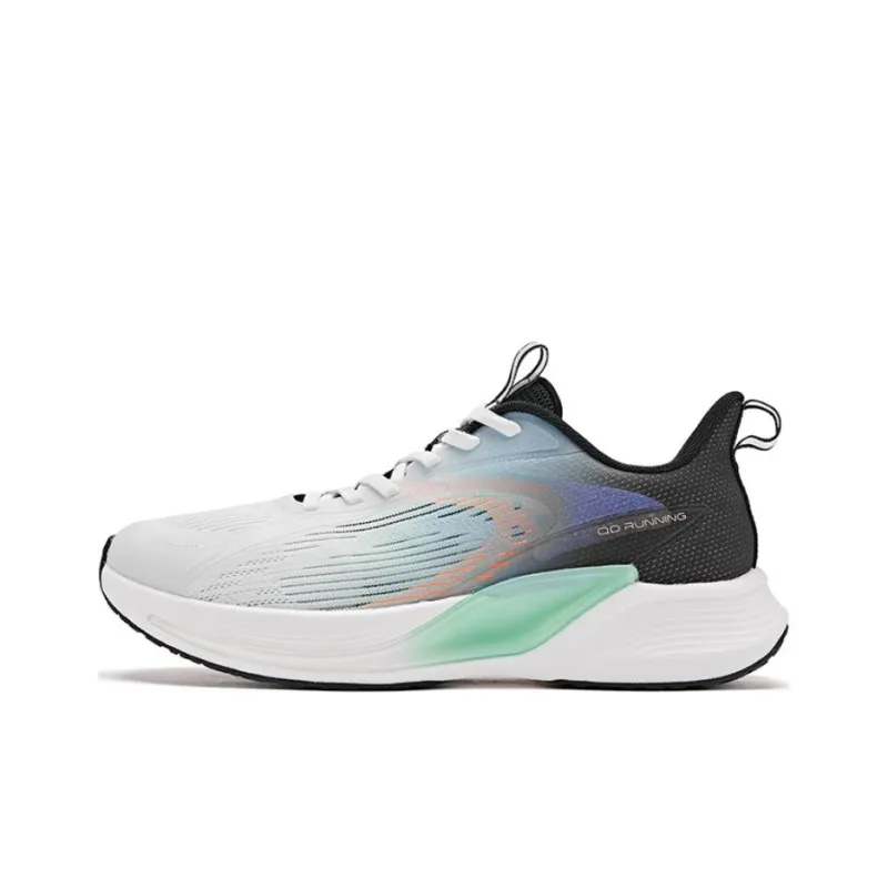 QIAODAN Slip Resistant Low Top Running Shoes Men's Green Black-0