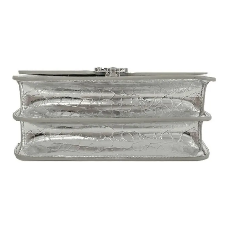 Burberry Polyurethane And Polyester Blend Shoulder Bag Women's Silver-5