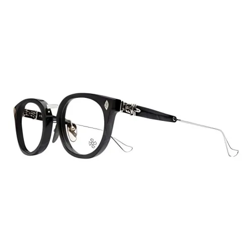Chrome Hearts Irregular Shape Eyeglass Frames Unisex Black/Silver
