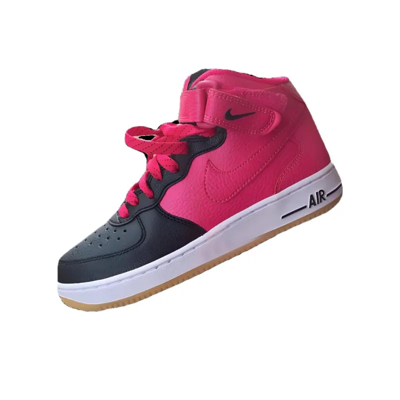 Nike Air Force 1 Mid Black Vivid Pink White GS-2