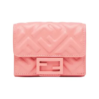 FENDI Leather Wallet Women's Pink