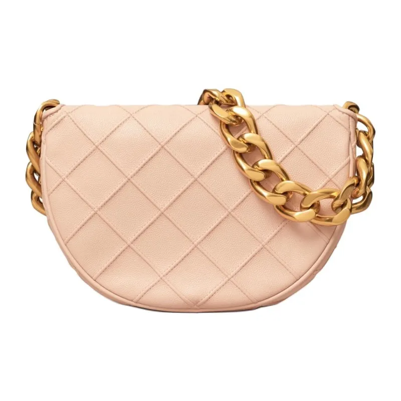 TORY BURCH Fleming Cow Leather Crescent Bag Shoulder Bag Crossbody Bag Mini Women's Dawn Pink-2