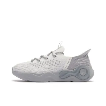 QIAODAN Q Breathable Lightweight Low-Top Casual Shoes Women's White Gray