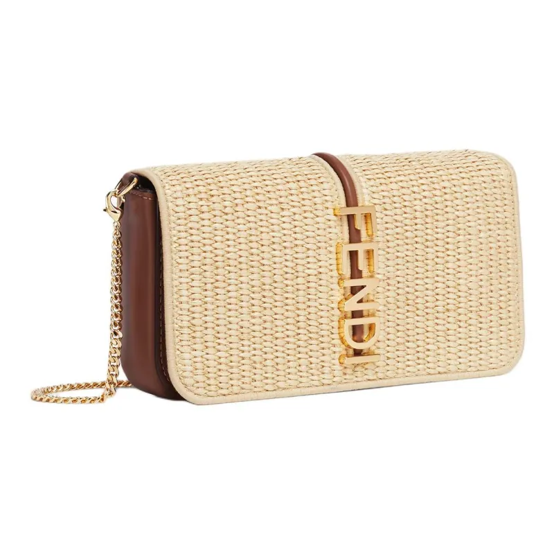 FENDI Fendigraphy Polyamide With Calfskin Wallet Women's Beige-2
