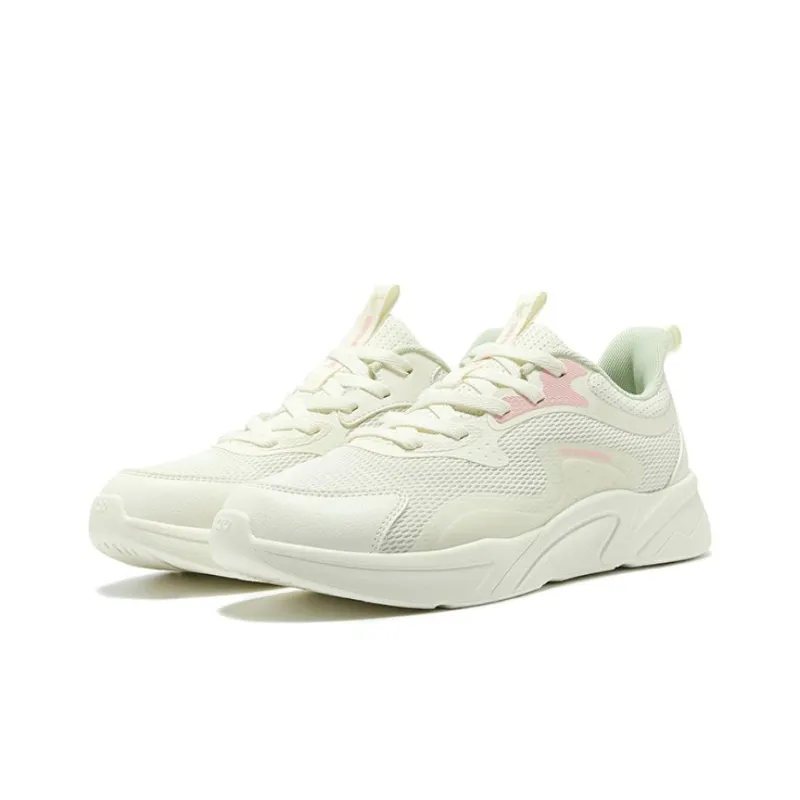 QIAODAN Shock Absorbers Low Top Running Shoes Women's White Green-2