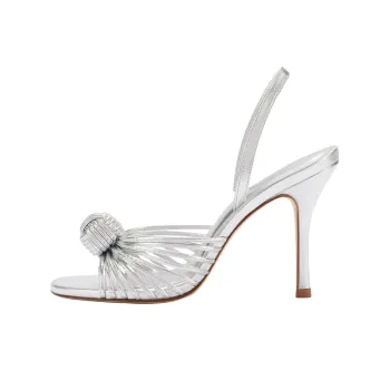 Larroude Valerie Strap Sandals 9.5cm Women's Silver