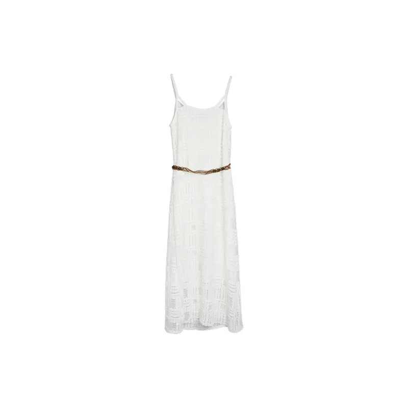 ELLE Slip Dresses Women's White-1