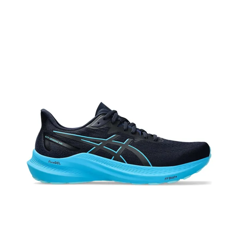 Asics GT 2000 12 Cushioning, Slip Resistant, And Abrasion Resistant Low Top Running Shoes Men's Black Blue-1