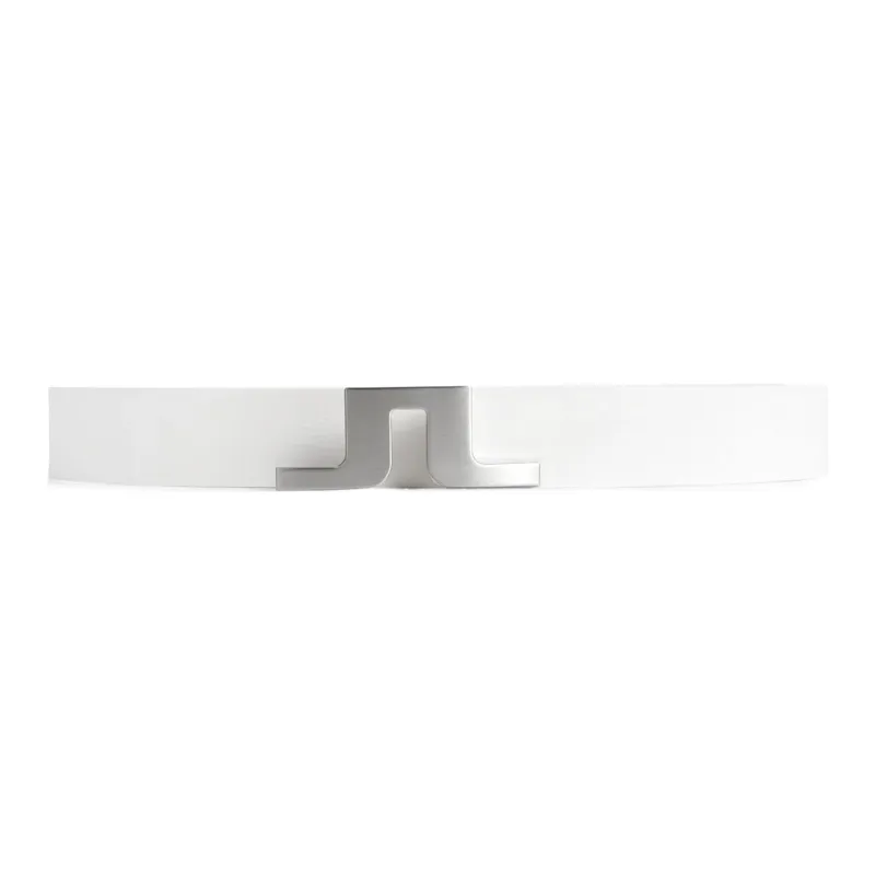 J.Lindeberg Emblem Design Smooth Buckle Leather Leather Belts Men's White Width: 3cm-0