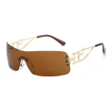 Gold Frame with Full Tea Brown Lens