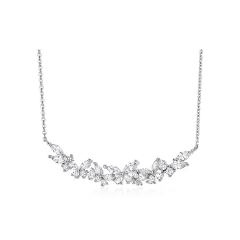 KADER 925 Sterling Silver With Gemstone Necklaces Women's Silver White