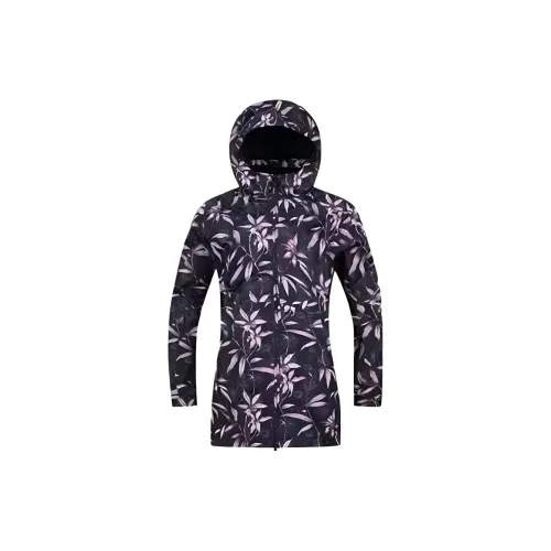 TOREAD Windbreaker Jackets Women's Ink-Wash Light Floral Black Print