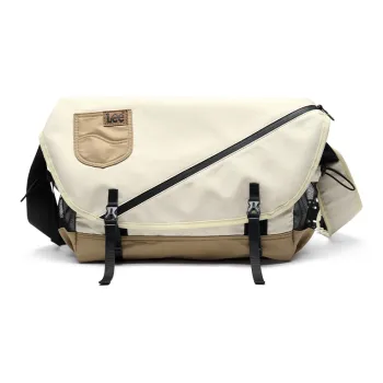 Lee Oxford Messenger Bag, Crossbody Bag Regular Unisex Ecru/Black