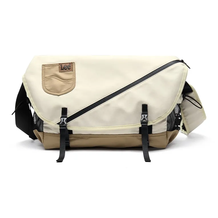 Lee Oxford Messenger Bag, Crossbody Bag Regular Unisex Ecru/Black-0